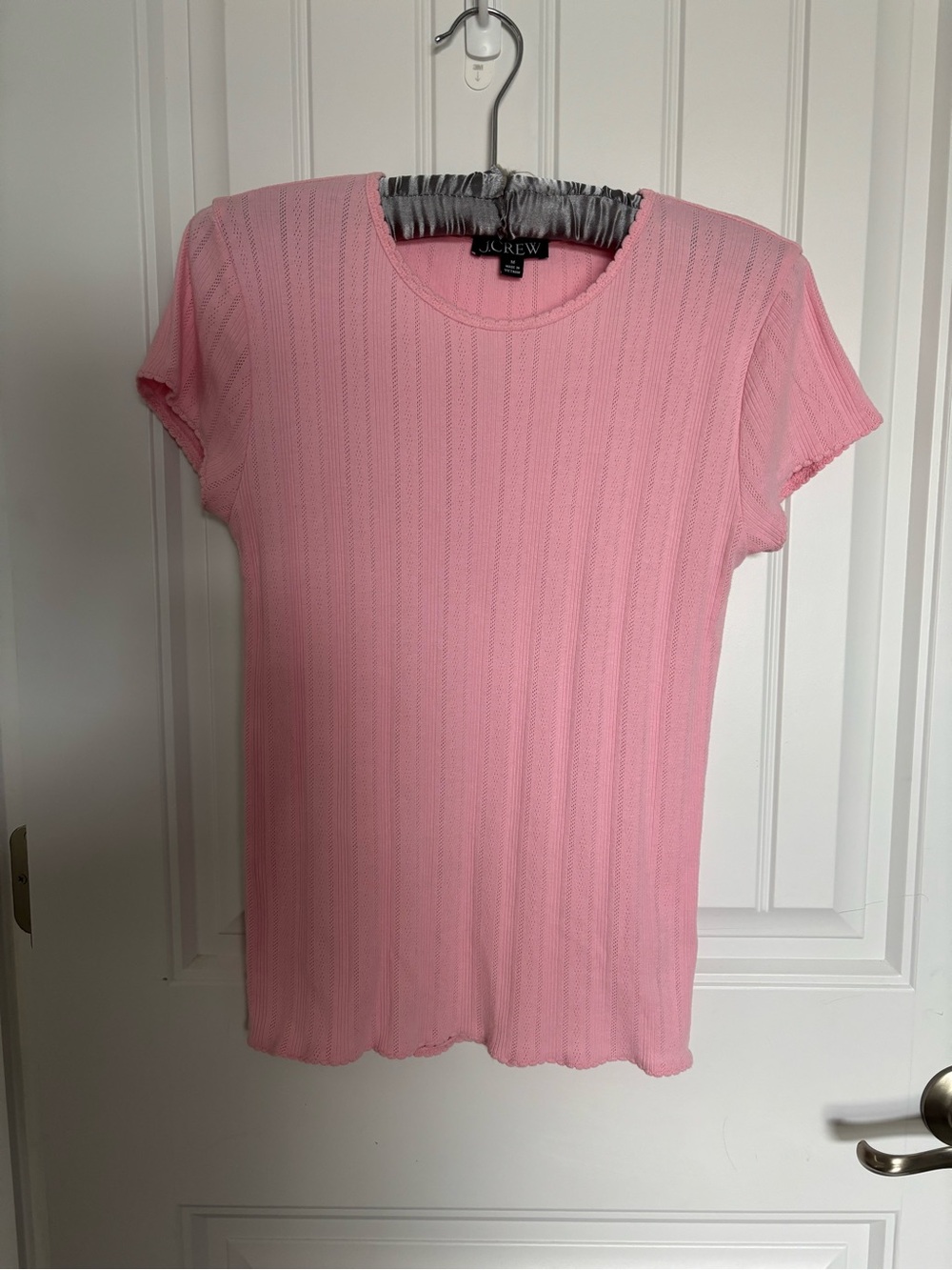 J. Crew Light Pink Textured Short-Sleeve Tee